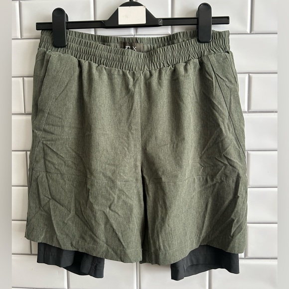 FLX Olive Green Elastic Waist Men’s Shorts/ Size S - Picture 1 of 10